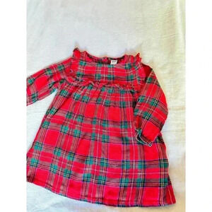New Old Navy Red & Green plaid nightgown size 12-18M